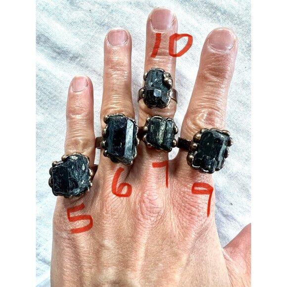EMF Protection Black Tourmaline Ring - Picture 3 of 9